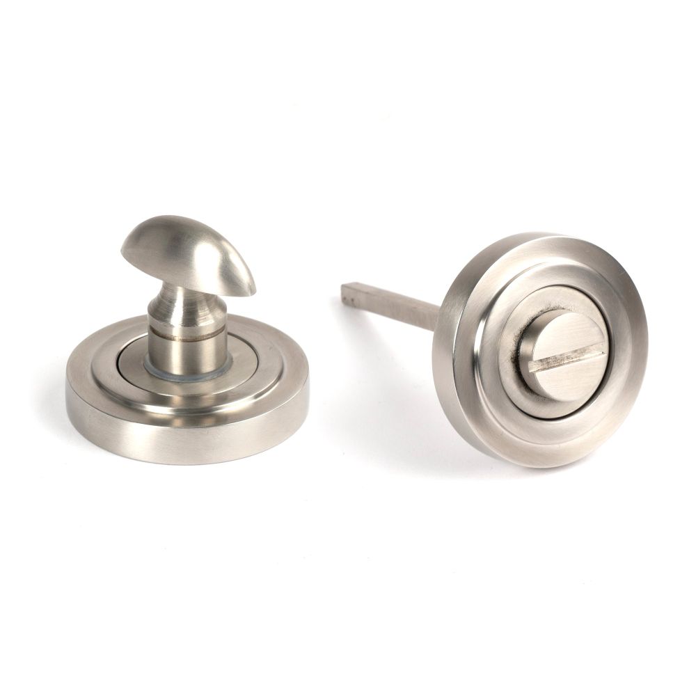 From The Anvil - Satin Marine SS (316) Round Thumbturn Set (Art Deco) | Sku. 49857 | Trade Door Handles.