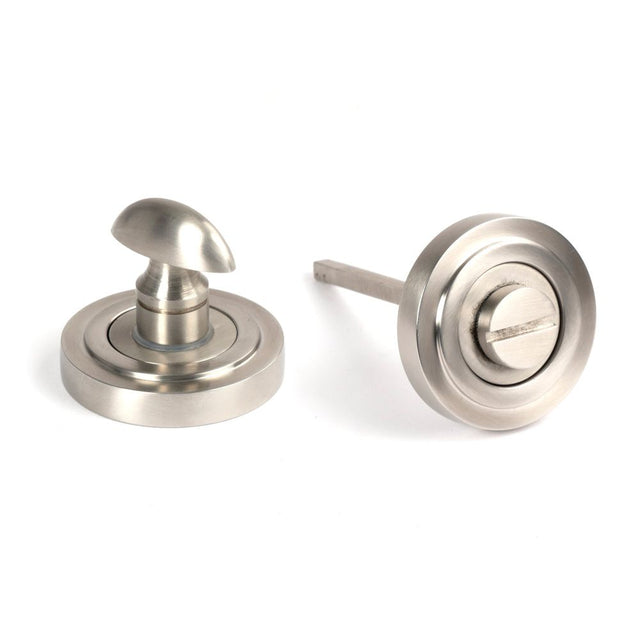 From The Anvil - Satin Marine SS (316) Round Thumbturn Set (Art Deco) | Sku. 49857 | Trade Door Handles.