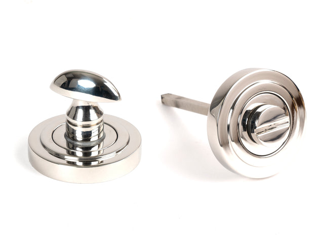 From The Anvil - Polished Marine SS (316) Round Thumbturn Set (Art Deco) | Sku. 49861 | Trade Door Handles.