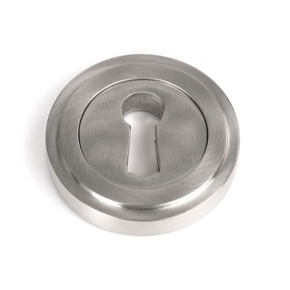 From The Anvil - Satin Marine SS (316) Round Escutcheon (Art Deco) | Sku. 49865 | Trade Door Handles.