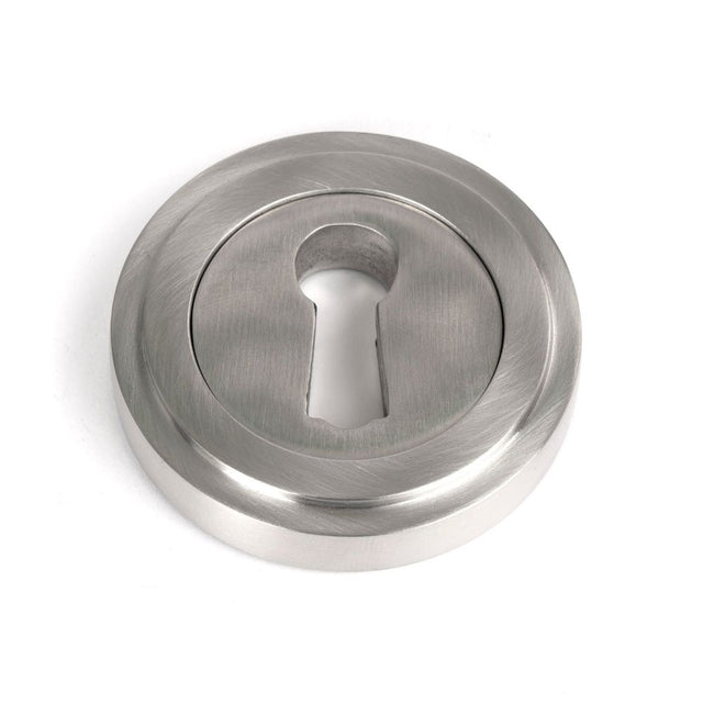 From The Anvil - Satin Marine SS (316) Round Escutcheon (Art Deco) | Sku. 49865 | Trade Door Handles.