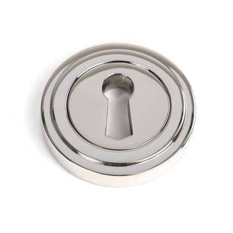 From The Anvil - Polished Marine SS (316) Round Escutcheon (Art Deco) | Sku. 49869 | Trade Door Handles.