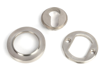 From The Anvil - Satin Marine SS (316) Round Euro Escutcheon (Plain) | Sku. 49872 | Trade Door Handles.