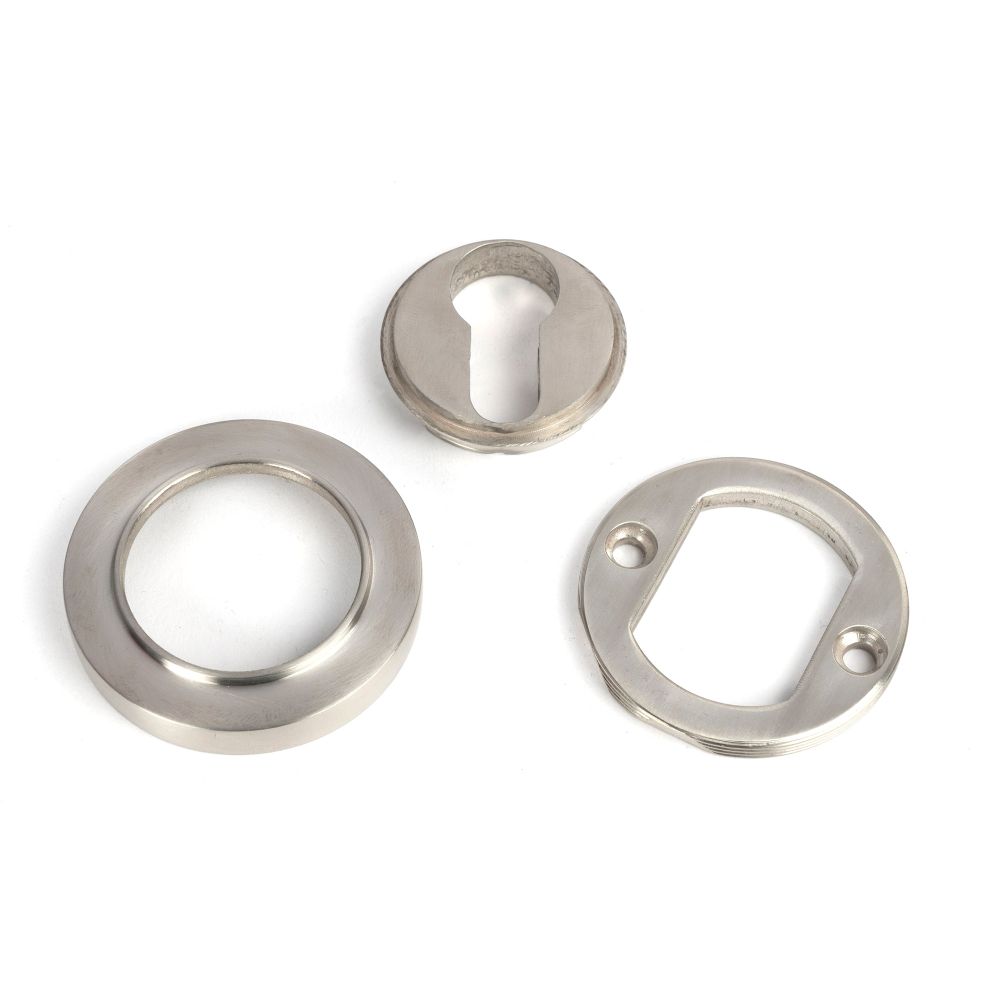 From The Anvil - Satin Marine SS (316) Round Euro Escutcheon (Plain) | Sku. 49872 | Trade Door Handles.