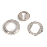 From The Anvil - Satin Marine SS (316) Round Euro Escutcheon (Art Deco) | Sku. 49873 | Trade Door Handles.