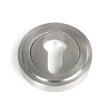 From The Anvil - Satin Marine SS (316) Round Euro Escutcheon (Art Deco) | Sku. 49873 | Trade Door Handles.