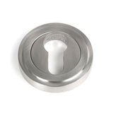 From The Anvil - Satin Marine SS (316) Round Euro Escutcheon (Art Deco) | Sku. 49873 | Trade Door Handles.
