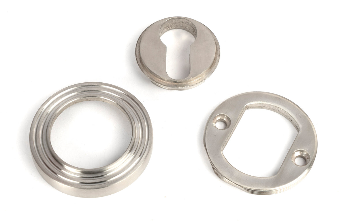 From The Anvil - Satin Marine SS (316) Round Euro Escutcheon (Beehive) | Sku. 49874 | Trade Door Handles.