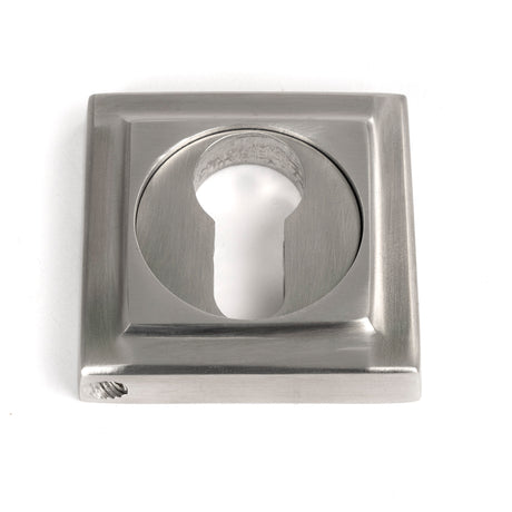 From The Anvil - Satin Marine SS (316) Round Euro Escutcheon (Square) | Sku. 49875 | Trade Door Handles.