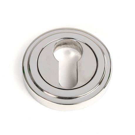 From The Anvil - Polished Marine SS (316) Round Euro Escutcheon (Art Deco) | Sku. 49877 | Trade Door Handles.