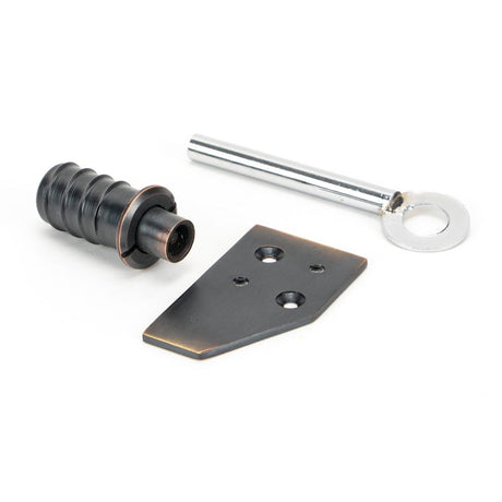 From The Anvil - Aged Bronze Key-Flush Sash Stop | Sku. 49916 | Trade Door Handles.