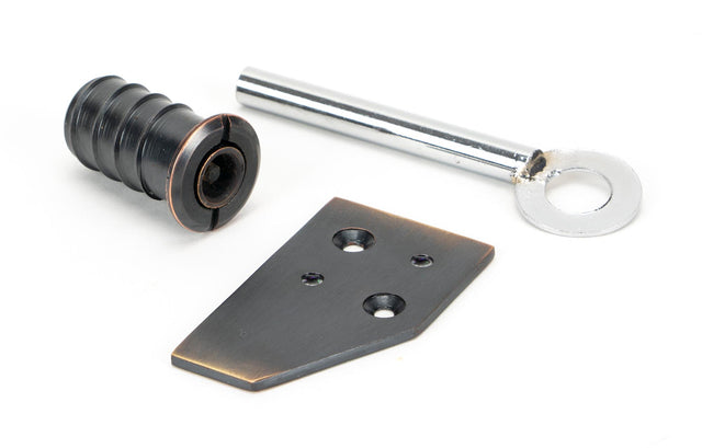 From The Anvil - Aged Bronze Key-Flush Sash Stop | Sku. 49916 | Trade Door Handles.