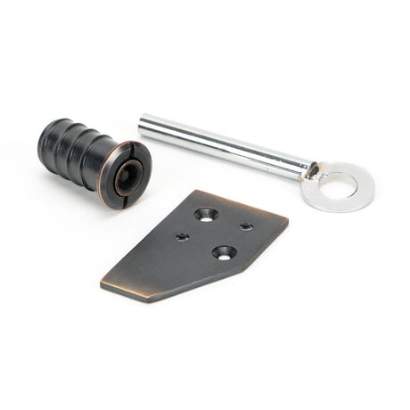 From The Anvil - Aged Bronze Key-Flush Sash Stop | Sku. 49916 | Trade Door Handles.