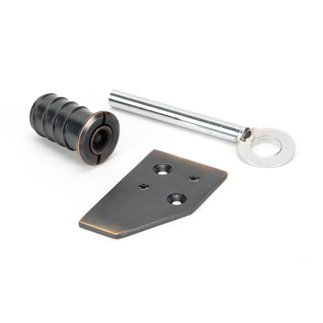 From The Anvil - Aged Bronze Key-Flush Sash Stop | Sku. 49916 | Trade Door Handles.