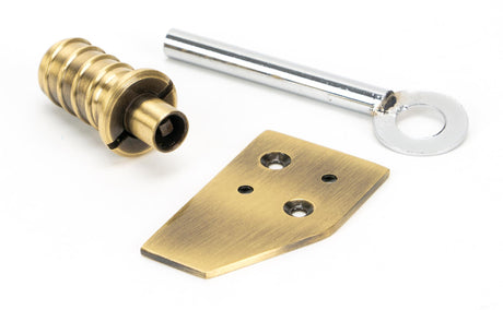 From The Anvil - Aged Brass Key-Flush Sash Stop | Sku. 49917 | Trade Door Handles.