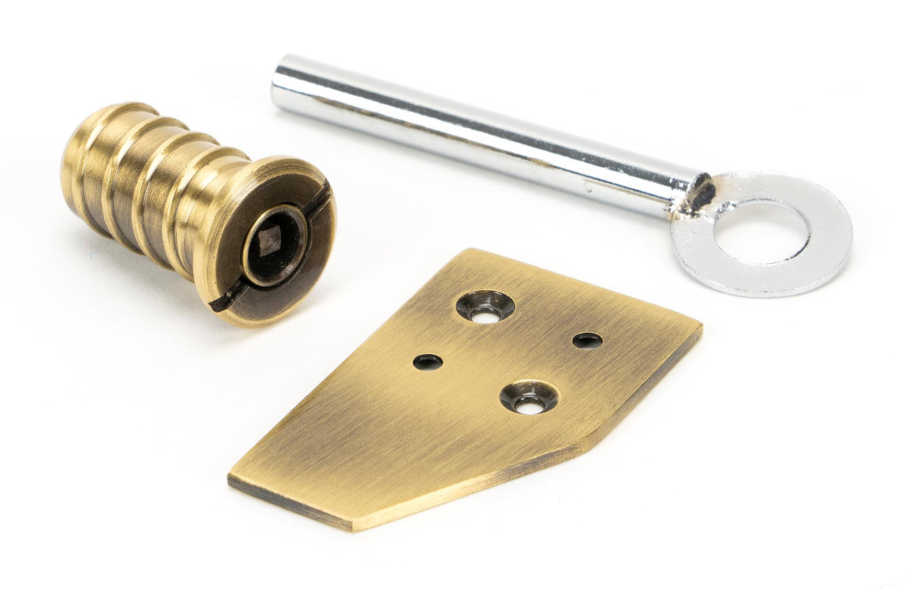 From The Anvil - Aged Brass Key-Flush Sash Stop | Sku. 49917 | Trade Door Handles.