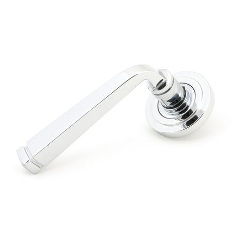 From The Anvil - Polished Chrome Avon Round Lever on Rose Set (Art Deco) - Unsprung | Sku. 49950 | Trade Door Handles.