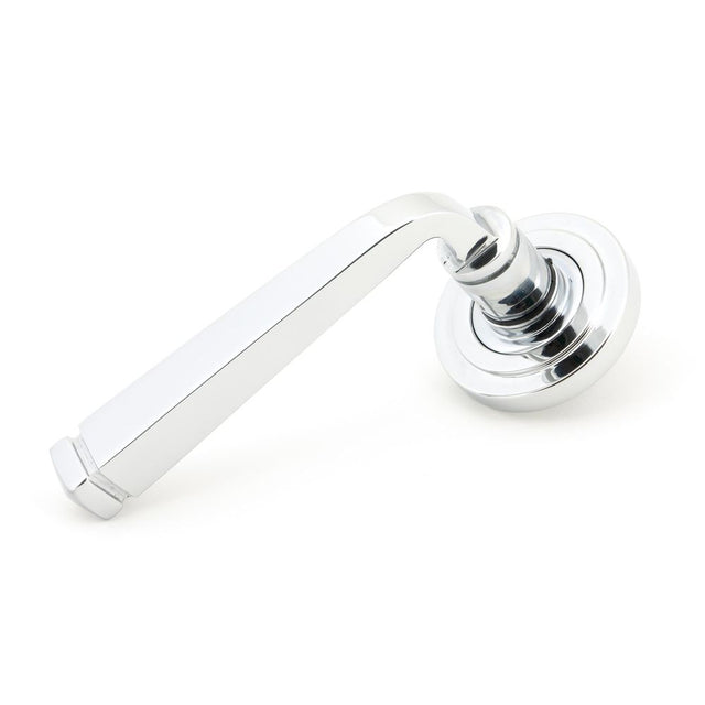 From The Anvil - Polished Chrome Avon Round Lever on Rose Set (Art Deco) - Unsprung | Sku. 49950 | Trade Door Handles.