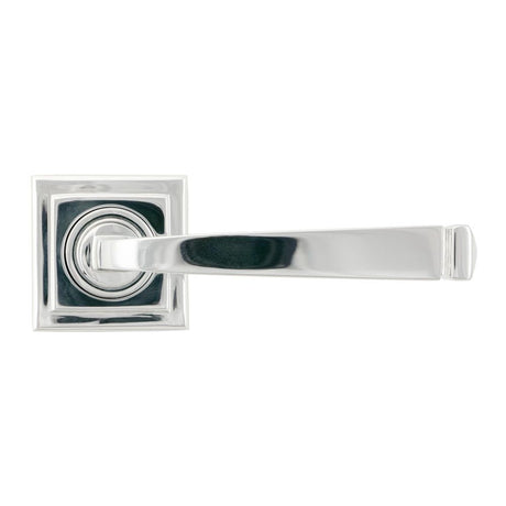 From The Anvil - Polished Chrome Avon Round Lever on Rose Set (Square) - Unsprung | Sku. 49952 | Trade Door Handles.