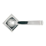 From The Anvil - Polished Chrome Avon Round Lever on Rose Set (Square) - Unsprung | Sku. 49952 | Trade Door Handles.