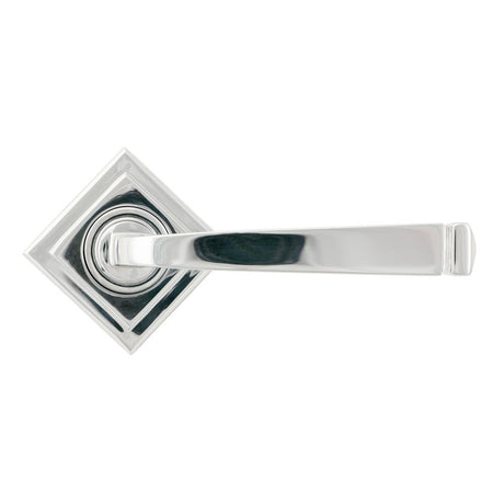 From The Anvil - Polished Chrome Avon Round Lever on Rose Set (Square) - Unsprung | Sku. 49952 | Trade Door Handles.
