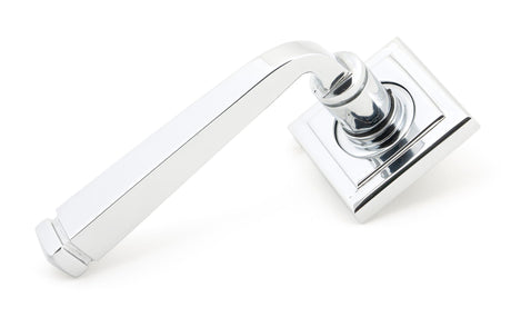From The Anvil - Polished Chrome Avon Round Lever on Rose Set (Square) - Unsprung | Sku. 49952 | Trade Door Handles.