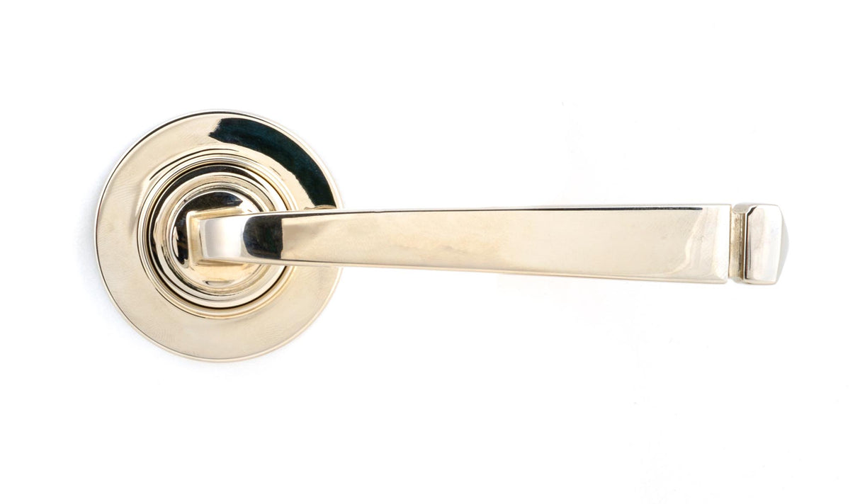 From The Anvil - Polished Nickel Avon Round Lever on Rose Set (Plain) - Unsprung | Sku. 49953 | Trade Door Handles.