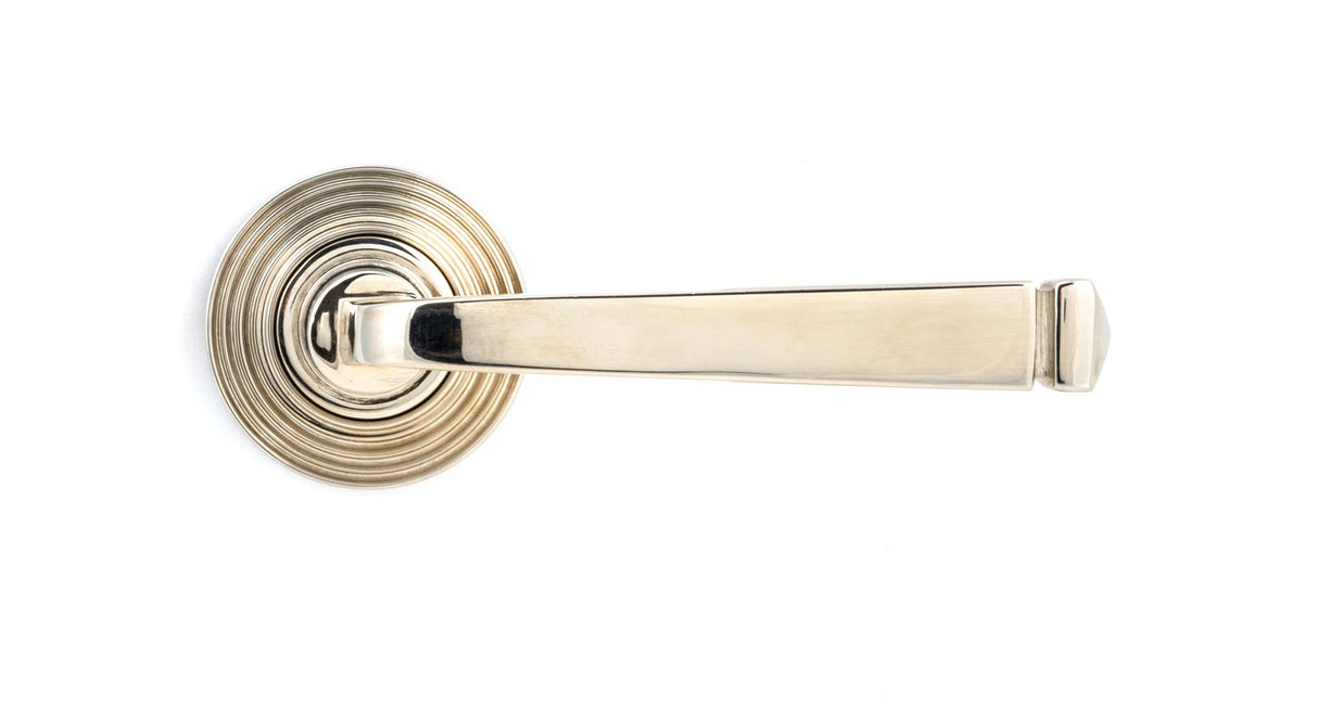 From The Anvil - Polished Nickel Avon Round Lever on Rose Set (Beehive) - Unsprung | Sku. 49955 | Trade Door Handles.