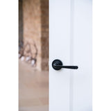 From The Anvil - Black Avon Round Lever on Rose Set (Plain) - Unsprung | Sku. 49957 | Trade Door Handles.