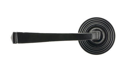 From The Anvil - Black Avon Round Lever on Rose Set (Beehive) - Unsprung | Sku. 49959 | Trade Door Handles.