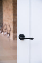 From The Anvil - Black Avon Round Lever on Rose Set (Beehive) - Unsprung | Sku. 49959 | Trade Door Handles.