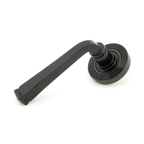 From The Anvil - Black Avon Round Lever on Rose Set (Beehive) - Unsprung | Sku. 49959 | Trade Door Handles.
