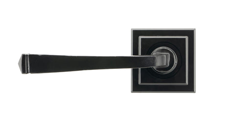 From The Anvil - Black Avon Round Lever on Rose Set (Square) - Unsprung | Sku. 49960 | Trade Door Handles.