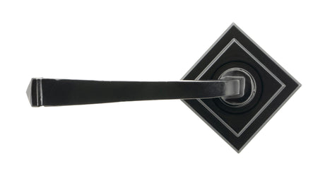 From The Anvil - Black Avon Round Lever on Rose Set (Square) - Unsprung | Sku. 49960 | Trade Door Handles.