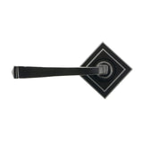 From The Anvil - Black Avon Round Lever on Rose Set (Square) - Unsprung | Sku. 49960 | Trade Door Handles.