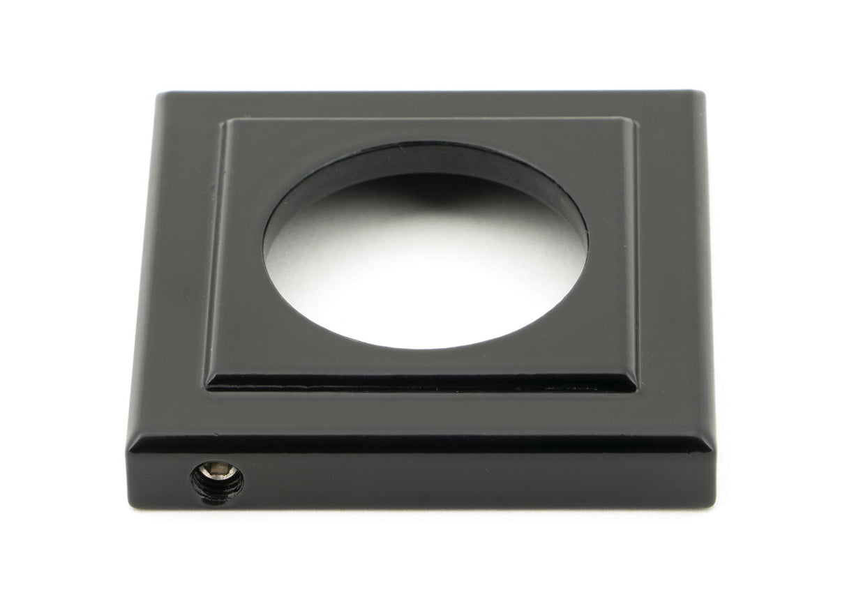 From The Anvil - Black Avon Round Lever on Rose Set (Square) - Unsprung | Sku. 49960 | Trade Door Handles.