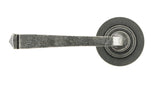 From The Anvil - Pewter Avon Round Lever on Rose Set (Plain) - Unsprung | Sku. 49965 | Trade Door Handles.