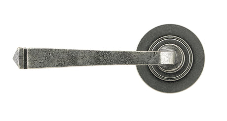 From The Anvil - Pewter Avon Round Lever on Rose Set (Plain) - Unsprung | Sku. 49965 | Trade Door Handles.