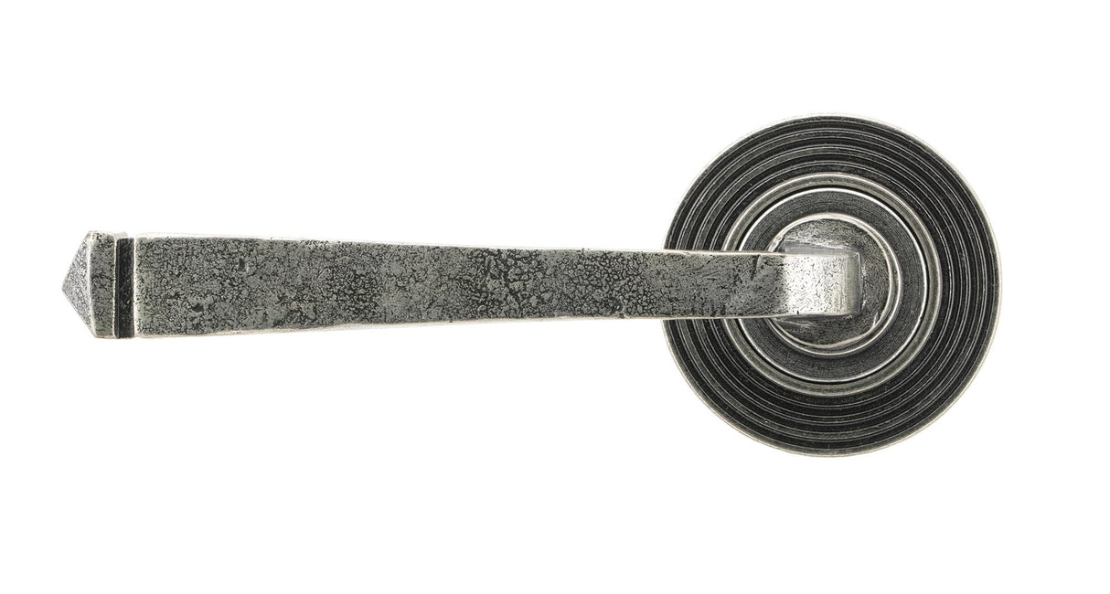 From The Anvil - Pewter Avon Round Lever on Rose Set (Beehive) - Unsprung | Sku. 49967 | Trade Door Handles.