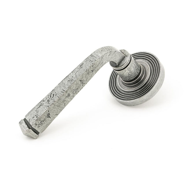 From The Anvil - Pewter Avon Round Lever on Rose Set (Beehive) - Unsprung | Sku. 49967 | Trade Door Handles.