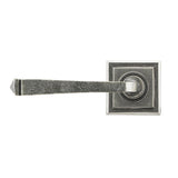 From The Anvil - Pewter Avon Round Lever on Rose Set (Square) - Unsprung | Sku. 49968 | Trade Door Handles.