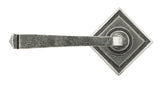 From The Anvil - Pewter Avon Round Lever on Rose Set (Square) - Unsprung | Sku. 49968 | Trade Door Handles.