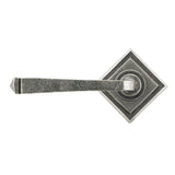 From The Anvil - Pewter Avon Round Lever on Rose Set (Square) - Unsprung | Sku. 49968 | Trade Door Handles.