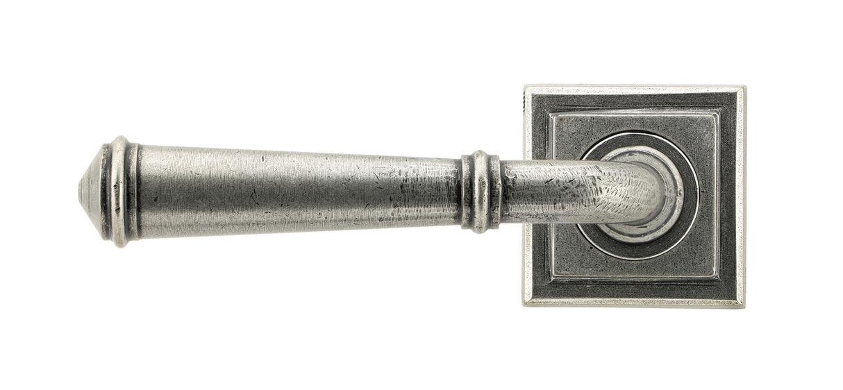 From The Anvil - Pewter Regency Lever on Rose Set (Square) - Unsprung | Sku. 49980 | Trade Door Handles.