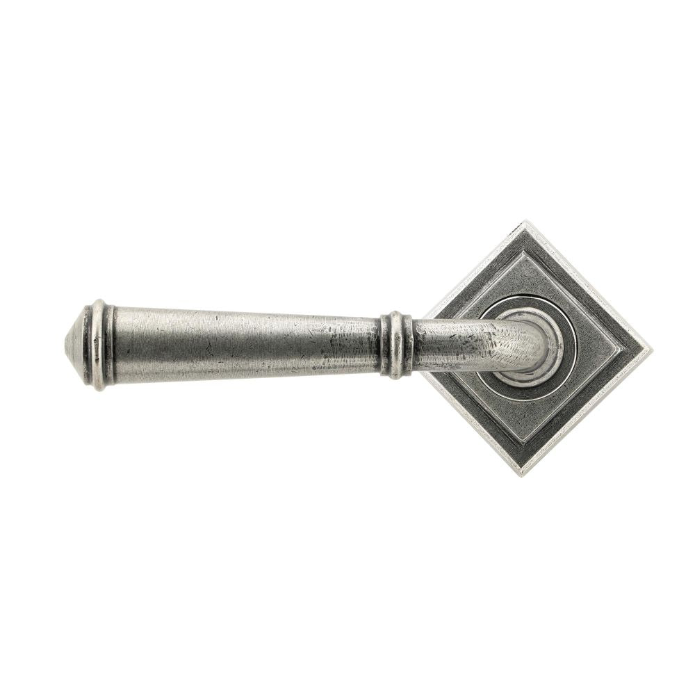 From The Anvil - Pewter Regency Lever on Rose Set (Square) - Unsprung | Sku. 49980 | Trade Door Handles.