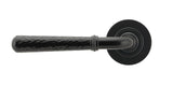 From The Anvil - Black Hammered Newbury Lever on Rose Set (Plain) - Unsprung | Sku. 49981 | Trade Door Handles.