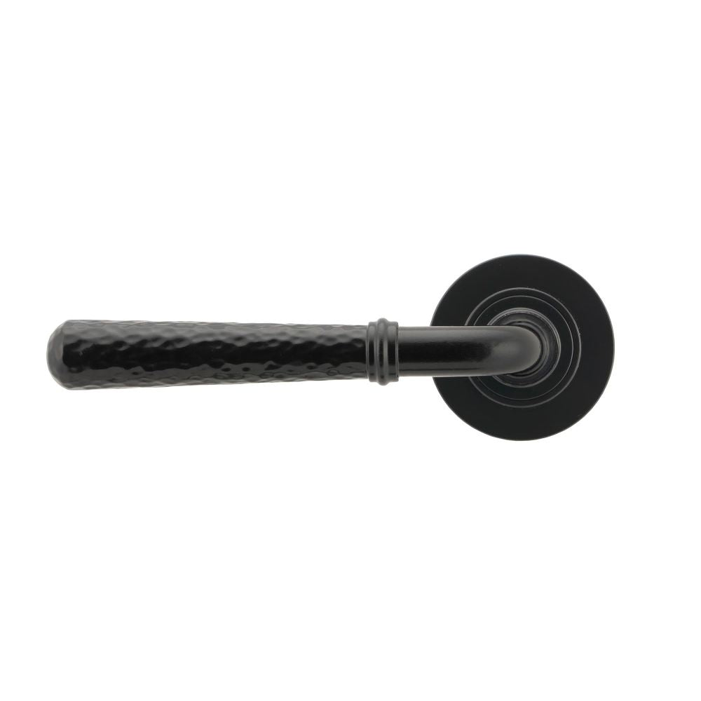 From The Anvil - Black Hammered Newbury Lever on Rose Set (Plain) - Unsprung | Sku. 49981 | Trade Door Handles.