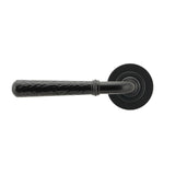 From The Anvil - Black Hammered Newbury Lever on Rose Set (Plain) - Unsprung | Sku. 49981 | Trade Door Handles.