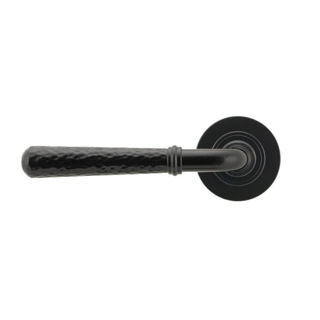 From The Anvil - Black Hammered Newbury Lever on Rose Set (Plain) - Unsprung | Sku. 49981 | Trade Door Handles.
