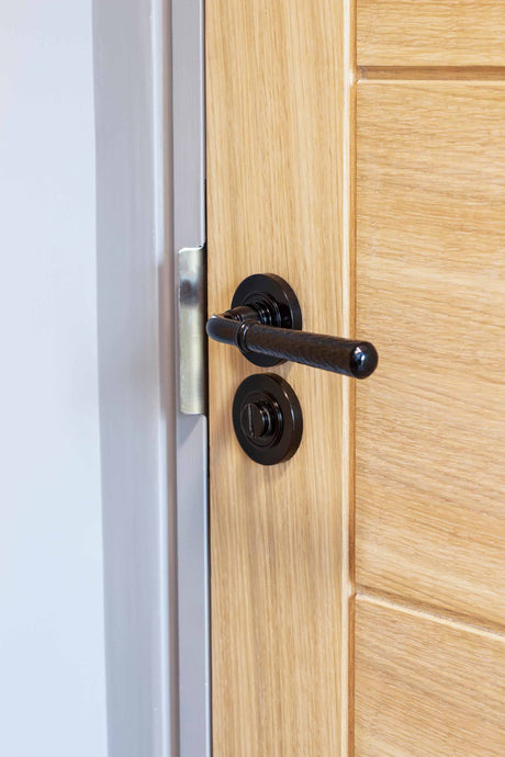 From The Anvil - Black Hammered Newbury Lever on Rose Set (Plain) - Unsprung | Sku. 49981 | Trade Door Handles.